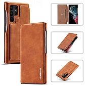 abordables Coques Samsung-Housse de téléphone pour Samsung Galaxy S24 Ultra S24 Plus S24 S23 S23 Ultra S22 S22 Plus Ultra S21 Ultra S21 FE S21 Coque flip avec emplacement pour carte magnétique antichoc rétro TPU PU cuir