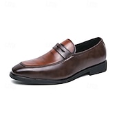 cheap Semi-Formal-Men&#039;s Black and White Faux Leather Loafers with Cut-Out Strap Detail - Elegant Slip-On Shoes for Formal and Business Attire