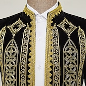 economico Capispalla-Elegante Vintage Vittoriano Cappotto Mascherata Abbigliamento esterno Principe Corrina vittoriana Ricamato Ricamo Vintage Per uomo Reale Stile Steampunk Capodanno Mascherata Feste Carnevale di Venezia