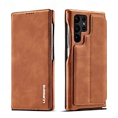 abordables Coques Samsung-Housse de téléphone pour Samsung Galaxy S24 Ultra S24 Plus S24 S23 S23 Ultra S22 S22 Plus Ultra S21 Ultra S21 FE S21 Coque flip avec emplacement pour carte magnétique antichoc rétro TPU PU cuir