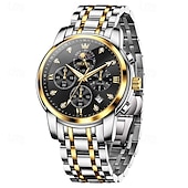 cheap Quartz Watches-New Olevs Brand Stainless Steel Band Men&#039;S Business Watch Calendar Luminous Chronograph Multifunction Simple Leisure Quartz Watch Fashion Waterproof Sports Men&#039;S Wristwatch