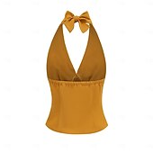cheap Tops-Retro Vintage 1950s Crop Top Halter Fancy Dress Women's Masquerade Event / Party Bachelorette Party Festival Adults' Top