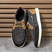 cheap Men&#039;s Sneakers-Men&#039;s Grey Knit Sport Shoes with Leather Accents and Lace-Up Design – Comfortable Casual &amp; Outdoor Footwear