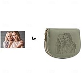 baratos Para mulheres-Carteira de Foto Gravada Personalizada - Melhor Presente para Mãe - Carteira de Couro Personalizada com Foto Presente Perfeito para Casamento Dia das Mães Aniversário Natal e Presente Sazonal para Ela
