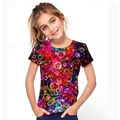 Girls' 3D Graphic T shirt Short Sleeve 3D Print Summer Spring Active Kids 3-12 Years School Daily4