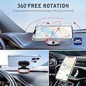abordables Chargeurs de voiture-Support de téléphone portable magnétique à ventouse électrique réglable à 360 degrés, mains libres, pour voiture/salle de sport/miroir/surface lisse, compatible avec l&#039;iPhone Magsafe