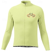 billiga Tröjor för män-Herr Cykeltröja Grafisk Bokstav &amp; Nummer Långärmad Cykel T-shirt Tröja med 3 bakfickor Bergscykling Snabb tork Anatomisk design Uppsugande Andningsfunktion sporter Mörkrosa Vit Rosa Kläder
