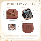 baratos Para mulheres-Carteira de Foto Gravada Personalizada - Melhor Presente para Mãe - Carteira de Couro Personalizada com Foto Presente Perfeito para Casamento Dia das Mães Aniversário Natal e Presente Sazonal para Ela