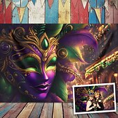 billige Ferievev-karneval mardi gras hengende billedvev maske veggkunst stor billedvev veggmaleri dekor fotografi bakteppe teppe gardin hjem soverom stue dekorasjon