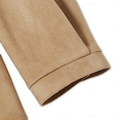 billige Faux suede jakker-Herre Vindtett jakke Imitert semsket jakke Brun semsket jakke Fritid / hverdag Vindtett jakke Lapper Lomme Vinter Vår &amp; Vinter Helfarge Årgang Mote Skjortekrage Normal Navyblå Kakifarget Militærgrønn
