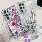 Недорогие Чехлы для Samsung-телефон Кейс для Назначение SSamsung Galaxy S24 Ultra S24 Plus S24 S24 ФЭ S23 Ultra А55 А35 А25 А15 5Г S25 Ультра Кейс на заднюю панель с ремешком на запястье Защита от удара Ретро ТПУ ПК