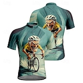 Недорогие Мужские джерси-Муж. Велокофты Графика С короткими рукавами Велоспорт Футболка Футболка Джерси с 3 задними карманами Горные велосипеды Быстровысыхающий Анатомический дизайн Фитиль Дышащий Виды спорта