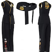 cheap Boys&#039; Costumes-Cobra Kai Karate Kid Outfits Masquerade Men&#039;s Women&#039;s Boys Movie Cosplay Sports Cosplay Black Top Pants Waist Belt Carnival Children&#039;s Day Masquerade Girls&#039; World Book Day Costumes