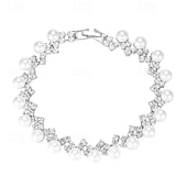 abordables Pulseras y brazaletes-Mujer Brazalete Lujoso Precioso Elegante Legierung Pulsera pulsera Plata Para Fiesta