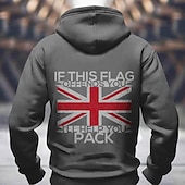 cheap Men&#039;s 3D Hoodies-Men&#039;s UK Flag / National flag Hoodies Sweatshirt Outerwear Hooded Sweatshirt Crew Neck Fashion 3D Print Holiday Streetwear Black Blue Drawstring Fall Winter Designer