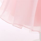 abordables Robes à Fleurs pour Filles-Robe de Demoiselle d&#039;Honneur Fille enfants Fille Robe de princesse Utilisation Mariage Soirée Elégant Magnifique Maille Couleur unie Sans Manches Col Ras du Cou Blanche Champagne 4 ans et +