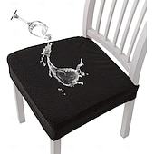 billiga Stolsöverdrag-vattenavvisande stol sittfodral för matsal kök stretch jacquard stol sittfodral avtagbar tvättbar anti-damm stol sittdyna skydd överdrag