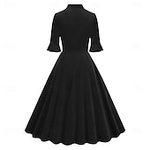cheap Dresses-Retro Vintage 1950s Cocktail Dress Dress Flare Dress Solid Color Women&#039;s Masquerade Event / Party Bachelorette Party Festival Adults&#039; Dress Homecoming Dresses