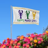 preiswerte Urlaubsteppiche-Karneval Mardi Gras Mast Flagge Outdoor Terrasse Garten Flaggen Parade Banner Dekor Party liefert