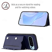 זול תיק טלפון אחר-טלפון מגן עבור Pixel 9 Pro Pixel 9 Pro XL Pixel 8 Pro Pixel 8 פיקסל 9 כיסוי אחורי עם מעמד עם שרוך חריץ לכרטיס רטרו TPU עור PU