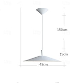 abordables Luci Isola cucina-Modern Black Pendant Light LED Light Hanging Lamp Fixtures Dome Metal Lampshade Warm White Light Color 48cm 110-240V
