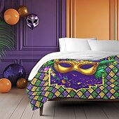 economico Coperte da letto-coperta da carnevale dal design vivace e festoso, perfetta per aggiungere un tocco di allegria al tuo spazio, tessuto morbido e accogliente per il massimo comfort, ideale per copridivani, copriletti o viaggi leggeri