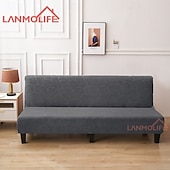 billiga Sofföverdrag-jacquard futon överdrag bäddsoffa överdrag enfärgad utan armstöd bäddsoffa överdrag hög elastisk hopfällbar möbel skyddsöverdrag