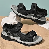 economico sandali da esterno-sandali sportivi da uomo marroni per l&#039;esterno con cinturini regolabili e suola antiscivolo - comode scarpe estive per escursioni, spiaggia e abbigliamento casual