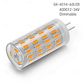 tanie Żarówki LED 2-pinowe-żarówki kukurydziane led g4 12v/24v ac/dc, 5w 63led ściemnialne do żyrandoli kryształowych, ciepła biel &amp;biały, 4szt