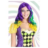 abordables Perruques de carnaval-perruques multicolores pour carnaval