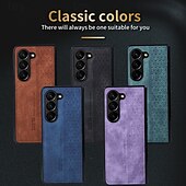 お買い得  サムスン用ケース-電話 ケース 用途 サムスンのギャラクシー Zフォールド6 Z Fold 5 Z Fold 4 Z Fold 3 バックカバー 耐衝撃 レトロ風 TPU PUレザー