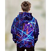 levne 3D sporty a hry pro chlapce-Chlapecké 3D Grafika Hry Kapuce Dlouhý rukáv Jaro Podzim Módní Šik ven Děti 4-12 let Kapuce Venkovní Ležérní Denní Běžný