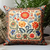 billige blomster- og plantestil-vintage blomster dekorative putetrekk 1 stk myk firkantet putetrekk putevar for soverom stue sofa sofa stol