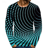 preiswerte 3D-T-Shirts-Herren Graphic Punkt T Shirt Langarm T-Shirt 3D-Druck Rundhalsausschnitt Hemd Basic Täglich Hellblau Saphirblau Schwarz Bekleidung Normal S M L XL XXL 3XL 4XL