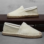 cheap Men's Slip-ons &amp; Loafers-Men's Red Canvas Espadrille Slip-On Shoes with Jute Rope Sole – Comfortable Summer Footwear