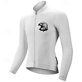 voordelige Heren shirts-Voor heren Wielrenshirt Lange mouw Winter Fietsen T-shirt Shirt met 3 achterzakken Bergracen Ademend Sneldrogend Anatomisch ontwerp Lampenkatoen Donker roze Wit Roze Adelaar Sport Kleding