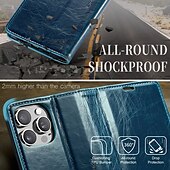 billige iPhone-etuier-telefon Etui Til iPhone 16 15 14 Pro Max Plus iPhone 13 12 11 Pro Max Flip deksel med stativ Magnetisk Kortspor Kontor / Bedrift TPU PU lær