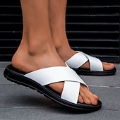 abordables sandales d&#039;extérieur-sandales décontractées à brides croisées pour hommes, chaussures d&#039;été confortables en similicuir pour l&#039;extérieur et la plage