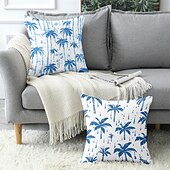 abordables Taies d&#039;Oreiller-Housse de coussin décorative à motif de palmiers, 1 pièce, taie d&#039;oreiller carrée douce pour chambre à coucher, salon, canapé, chaise