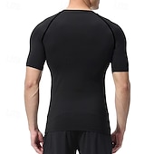 halpa Juoksupaidat ja tanktopit-Miesten Urheilullinen paita Kuntosali paita Fitness paita Pehmustettu puristuspaita Lyhythihainen Tee paita Kausaliteetti Urheilu- ja treenivaatteet Hengittävä Nopea kuivuminen Pehmeä
