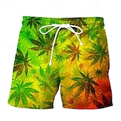 baratos calção de banho boxer masculino-Homens Calção Justo de Natação Shorts de Natação Bermuda de Surf Roupa de banho Com Cordão Com bolsos Natação Surfe Praia Esportes Aquáticos Tropical Verão Primavera
