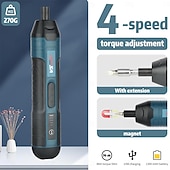 levne El Araçları-mini elektrický šroubovák 3,6 V sada elektrických šroubováků s led 20/105 kusů sada akumulátorových šroubováků 4 rychlosti 5 nm a 2,5 nm