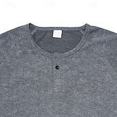 cheap Casual Henley Tee-Men&#039;s Henley Shirt Tee Short Sleeve Solid Color Plain Distressed Buttons Washed Henley Outdoor Casual Daily Summer Spring &amp;  Fall Black Gray Navy Blue Henley T-Shirt