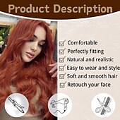 economico Parrucche trendy sintetiche-parrucca lunga per donna con riga centrale ondulata donne affascinanti parrucche realistiche dall&#039;aspetto naturale parrucca sintetica in fibra resistente al calore per uso quotidiano alle feste