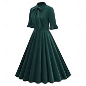 cheap Dresses-Retro Vintage 1950s Cocktail Dress Dress Flare Dress Solid Color Women&#039;s Masquerade Event / Party Bachelorette Party Festival Adults&#039; Dress Homecoming Dresses