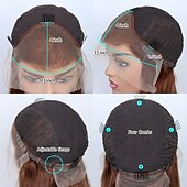 economico Parrucche lace front capelli veri-Capelli umani di Remy Chiusura 5x5 13x6 Pizzo Frontale Parrucca Parte laterale Parte di mezzo Parte libera Brasiliano Molto ondulata Borgogna Parrucca 130% 150% 180% Densità dei capelli con i capelli