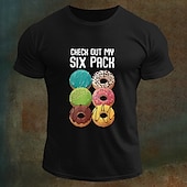 cheap Men&#039;s Graphic T Shirt-Men&#039;s Letter Printed Funny Donuts T Shirt Tee Top 100% Cotton Short Sleeve Graphic Shirt Black White Army Green Comfortable Tee Vacation Street Fashion Designer Clothing