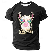 billiga Roliga T-shirts för män-Herr Djur Rolig T-shirt Kortärmad T-shirt 3D-tryck Rund hals Skjorta Mode Dagligen Gata Dagligen Svart Vit Grön Sommar Vår Kläder S M L XL XXL XXXL