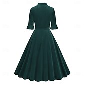 cheap Dresses-Retro Vintage 1950s Cocktail Dress Dress Flare Dress Solid Color Women&#039;s Masquerade Event / Party Bachelorette Party Festival Adults&#039; Dress Homecoming Dresses