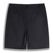 economico Attività commerciale-Per uomo Pantaloncini Pantaloncini di lino Pantaloncini eleganti Pantaloncini estivi Bottoni Tasche Liscio Comfort Traspirante Breve Formale Esterno Attività commerciale Di tendenza Classico Nero